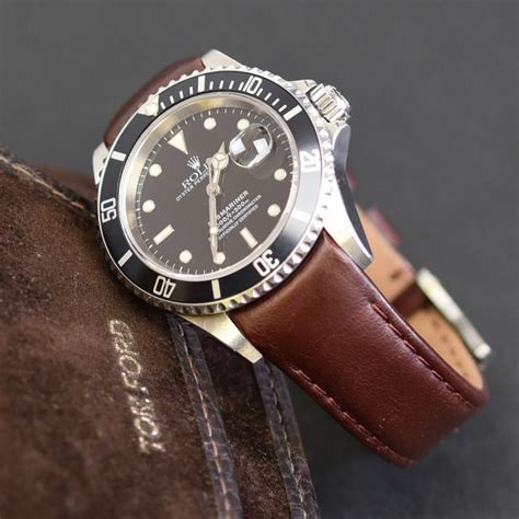 rolex submariner lederarmband|leather straps for rolex submariner.